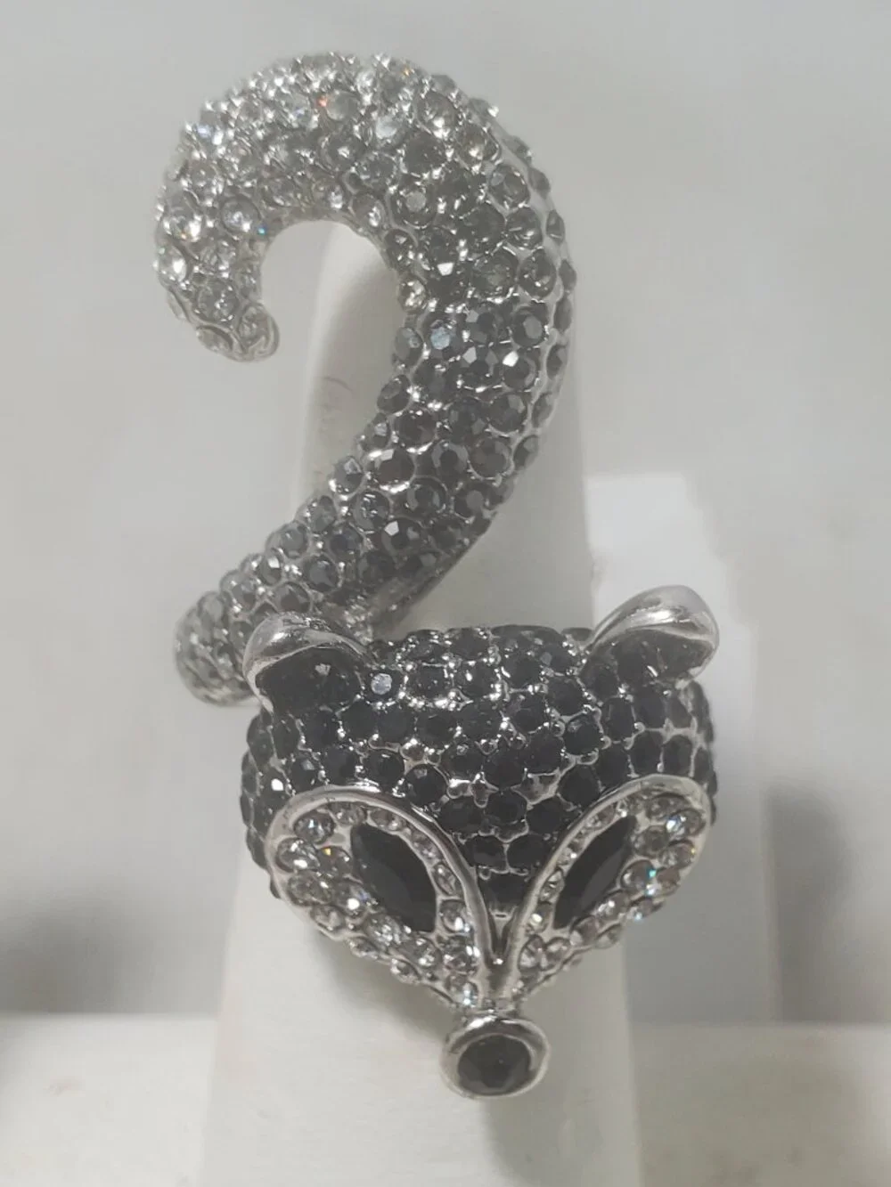 Vetta Whimsical Fox Wrap Ring with Pave Rhinestones – Size 7.5